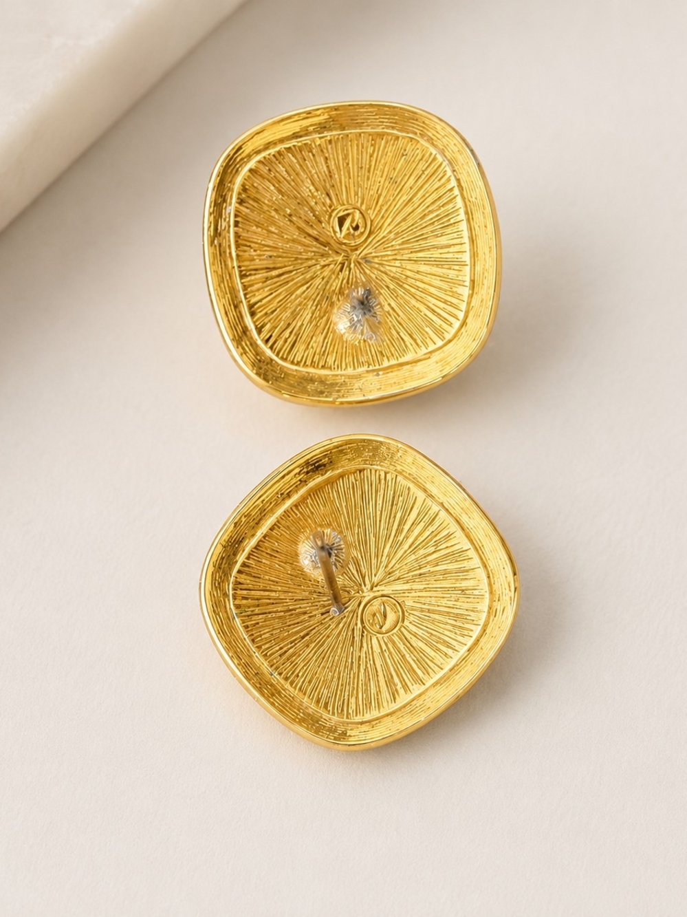 SWAROVSKI PLUM JEWEL STUD EARRINGS - Picture 3 of 3